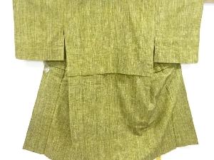 リサイクル　縞織り出し手織り真綿紬単衣着物